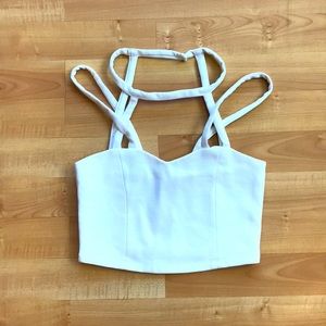 Tobi white strappy crop top